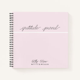 Pink Gratitude Journal - Niedliche Script Typograf Notizblock