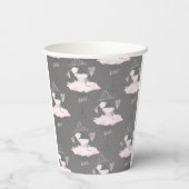 Pink & Grau Ballerina Tutu Princess Party Pappbecher (Rückseite)