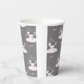 Pink & Grau Ballerina Tutu Princess Party Pappbecher (Links)