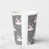 Pink & Grau Ballerina Tutu Princess Party Pappbecher (Rechts)