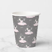 Pink & Grau Ballerina Tutu Princess Party Pappbecher (Vorderseite)