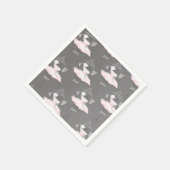 Pink & Grau Couture Ballerina Geburtstagsparty Serviette (Ecke)