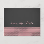 Pink & Grau Moderne Glam Sequins Save the Date Chi Ankündigungspostkarte (Vorderseite)