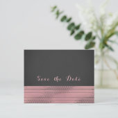 Pink & Grau Moderne Glam Sequins Save the Date Chi Ankündigungspostkarte (Stehend Vorderseite)