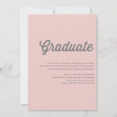 Pink & Grau Retro Fett Typografie Foto Abschluss Einladung (Rückseite)