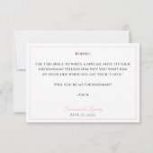 Pink & Grau Seien Sie mein Trauzeuge Karte (Rückseite)