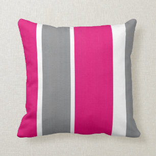 Pink grau und weiße Streifen modern Kissen