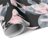 Pink & Grau Wasserfarben-Muster Geschenkpapier (Rolleneckpunkt)
