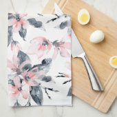 Pink & Grau Wasserfarben-Muster Geschirrtuch (Viertel Falte)