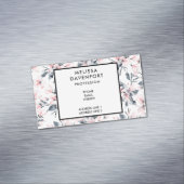 Pink & Grau Wasserfarben-Muster Magnetische Visitenkarte (Beispiel)