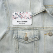 Pink & Grau Wasserfarben-Muster Namensschild (Beispiel)