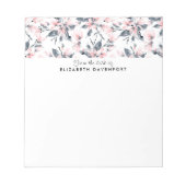 Pink & Grau Wasserfarben-Muster Notizblock (Vorderseite)