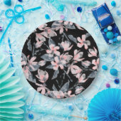 Pink & Grau Wasserfarben-Muster Pappteller (Party)