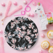 Pink & Grau Wasserfarben-Muster Pappteller (Party)