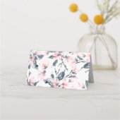 Pink & Grau Wasserfarben-Muster Platzkarte (Vorderseite)