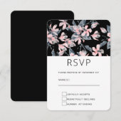 Pink & Grau Wasserfarben-Muster RSVP Karte (Vorne/Hinten)