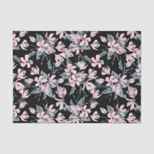 Pink & Grau Wasserfarben-Muster Seidenpapier