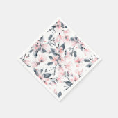 Pink & Grau Wasserfarben-Muster Serviette (Ecke)