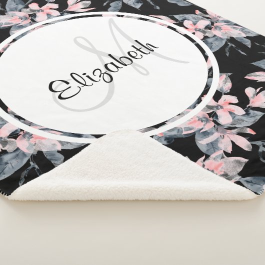 Pink & Grau Wasserfarben-Muster Sherpadecke (3/4)