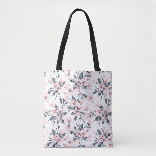 Pink & Grau Wasserfarben-Muster Tasche (Vorderseite)
