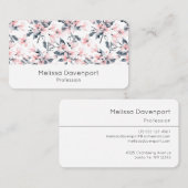 Pink & Grau Wasserfarben-Muster Visitenkarte (Vorne/Hinten)