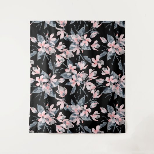 Pink & Grau Wasserfarben-Muster Wandteppich (Vorderseite)