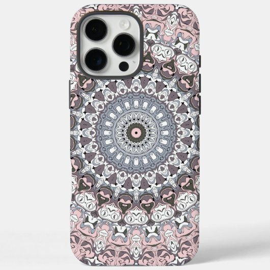 Pink Grau-Weiß-Mandala-Muster Case-Mate iPhone Hülle (Rückseite)
