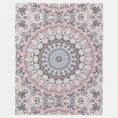 Pink Grau-Weiß-Mandala-Muster Fleecedecke (Vorderseite)