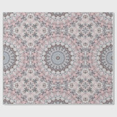 Pink Grau-Weiß-Mandala-Muster Geschenkpapier (Flach)