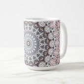 Pink Grau-Weiß-Mandala-Muster Kaffeetasse (VorderseiteRechts)