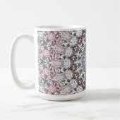 Pink Grau-Weiß-Mandala-Muster Kaffeetasse (Links)