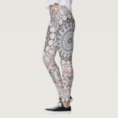 Pink Grau-Weiß-Mandala-Muster Leggings (Links)