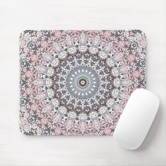 Pink Grau-Weiß-Mandala-Muster Mousepad (Mit Mouse)