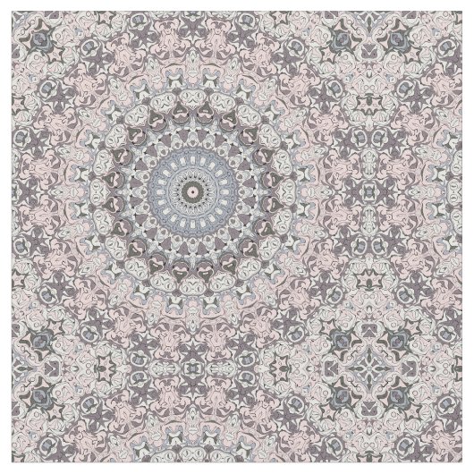 Pink Grau-Weiß-Mandala-Muster Stoff (Nahaufnahme)