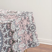 Pink Grau-Weiß-Mandala-Muster Tischdecke (Beispiel)