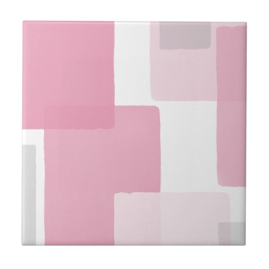 Pink Grau Weiß Modernes Minimalistisch Fliese (Vorderseite)