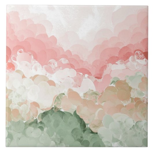 Pink Grau weiße Tricolor groß Fliese (Vorderseite)