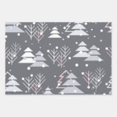 PINK GRAU WHITE HOLIDAY CHRISTMAS TREBES GESCHENKPAPIER SET (Vorderseite 2)