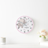 Pink-Graue Elefantenmauer Runde Wanduhr (Zuhause)