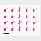 Pink/Graue Gitarre Herz Danke Stickers (Blatt)