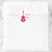 Pink/Graue Gitarre Herz Danke Stickers (Tasche)
