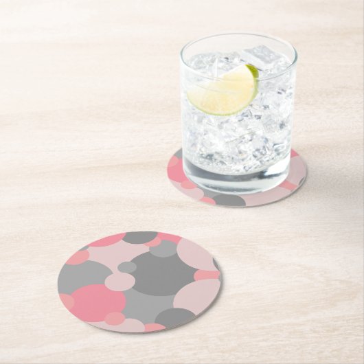 Pink-graue Moleküle Papier Untersetzer (Vor Ort)