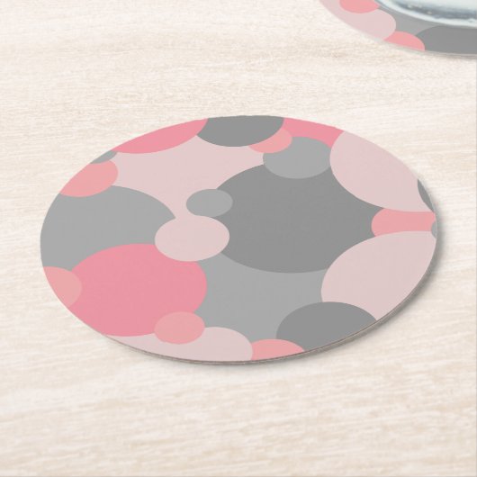 Pink-graue Moleküle Papier Untersetzer (Angewinkelt)