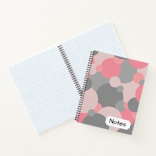 Pink-graue Moleküle Spiral Notebook Notizblock (Innenseite)