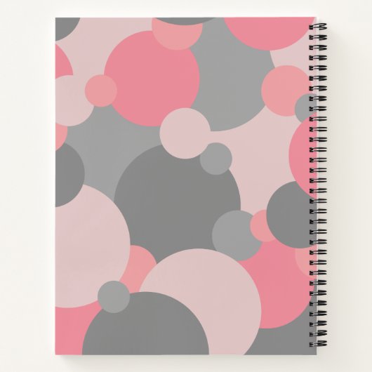 Pink-graue Moleküle Spiral Notebook Notizblock (Rückseite)