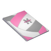 Pink-graue personalisierte Gürtelvolleyball Notizblock (Rechte Seite)