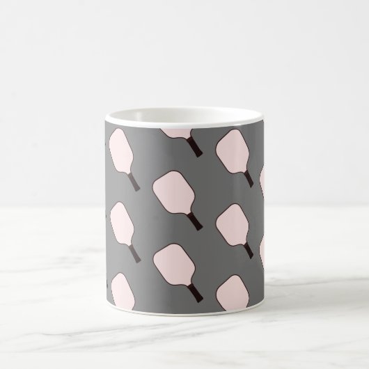 Pink-graue Pickleball-Tasse Kaffeetasse (Mittel)