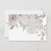 Pink-graue Rose Blumenwasser Hochzeit RSVP Karte (Rückseite)