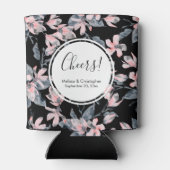 Pink & Graue Wasserfarbenmuster Hochzeit Dosenkühler (Rückseite)