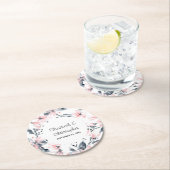 Pink & Graue Wasserfarbenmuster Hochzeit Runder Pappuntersetzer (Vor Ort)